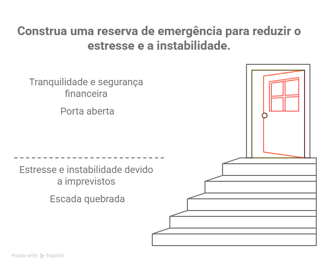 Ilustração sobre reserva de emergência e segurança financeira